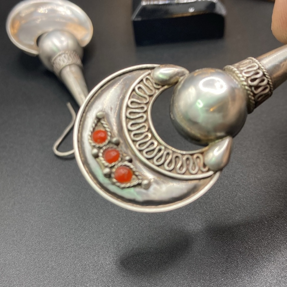 Sterling Silver Dangle Earrings. - Picture 3 of 4